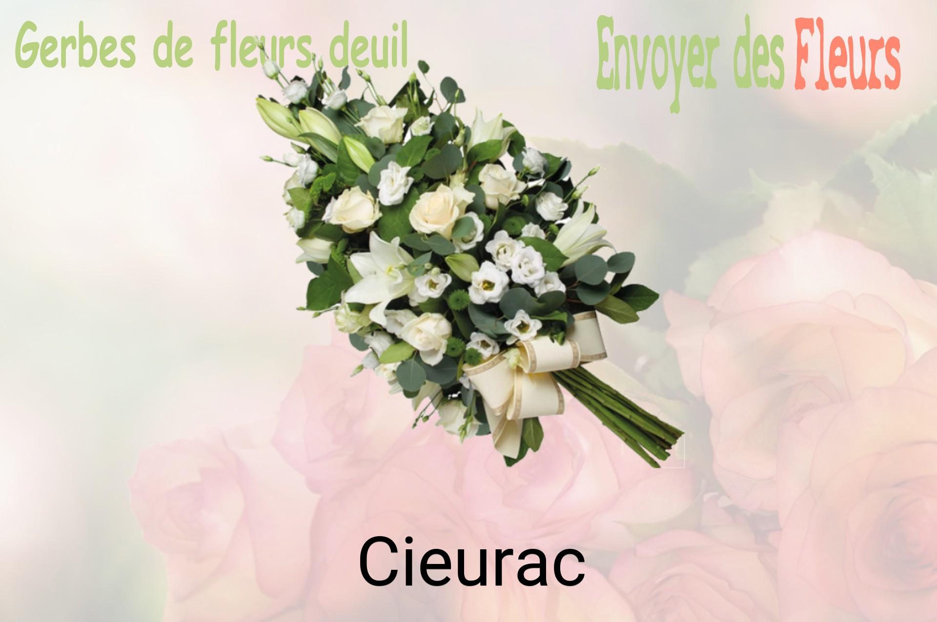 Gerbe de fleurs de deuil livrée à Cieurac